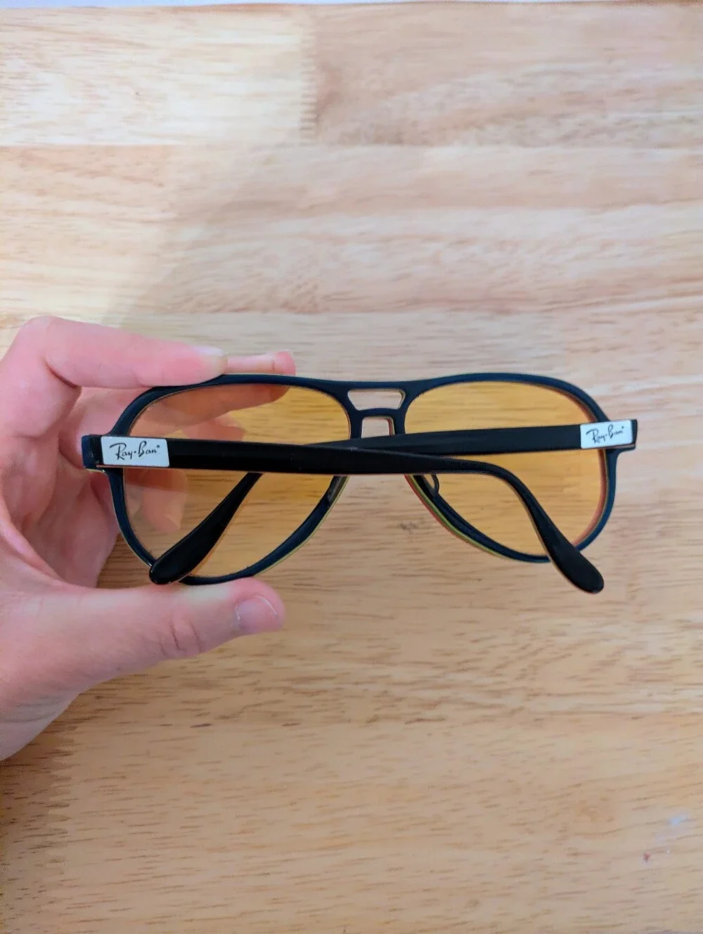 Vintage Bausch & Lomb Ray-Ban USA Vagabond Ambermatic Sunglasses